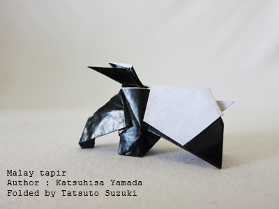 Photo Origami Malay tapir, Author : Katsuhisa Yamada, Folded by Tatsuto Suzuk